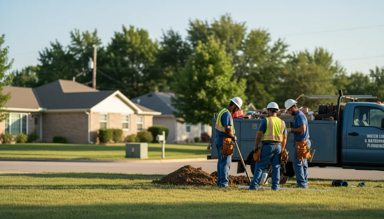 Residential water line and bathroom plumbing service in Velma, OK